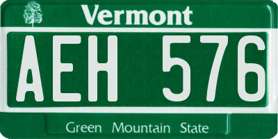 VT license plate AEH576
