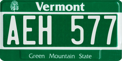 VT license plate AEH577