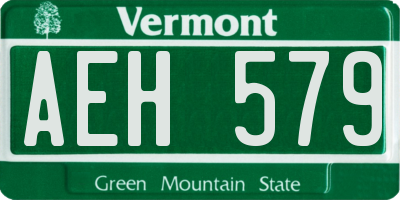 VT license plate AEH579