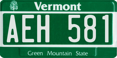 VT license plate AEH581