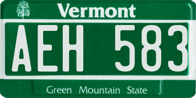 VT license plate AEH583