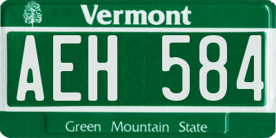 VT license plate AEH584