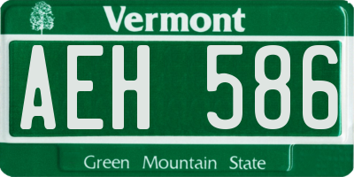 VT license plate AEH586