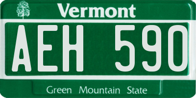 VT license plate AEH590