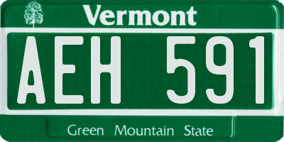VT license plate AEH591