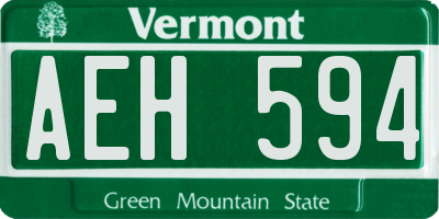 VT license plate AEH594