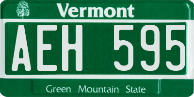 VT license plate AEH595