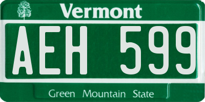 VT license plate AEH599