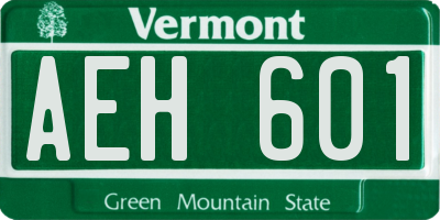 VT license plate AEH601