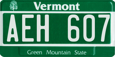 VT license plate AEH607