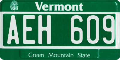 VT license plate AEH609