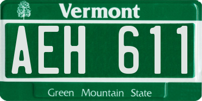 VT license plate AEH611