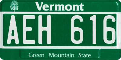 VT license plate AEH616