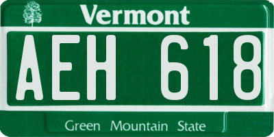 VT license plate AEH618