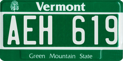 VT license plate AEH619