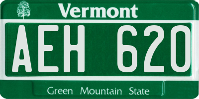 VT license plate AEH620