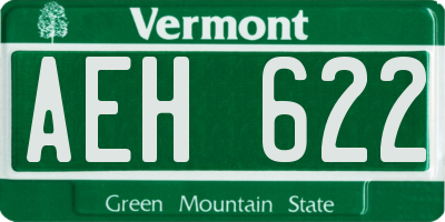 VT license plate AEH622