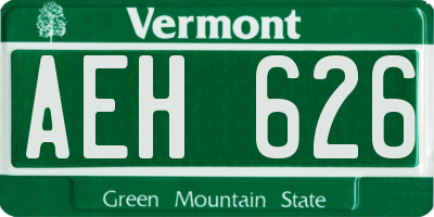 VT license plate AEH626