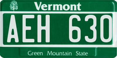 VT license plate AEH630