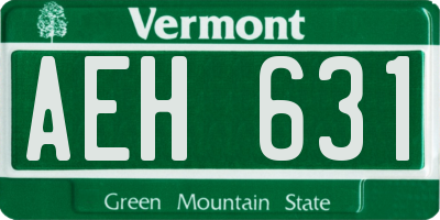 VT license plate AEH631