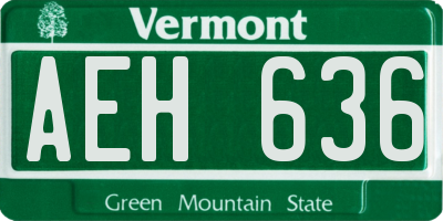 VT license plate AEH636