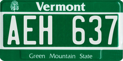 VT license plate AEH637