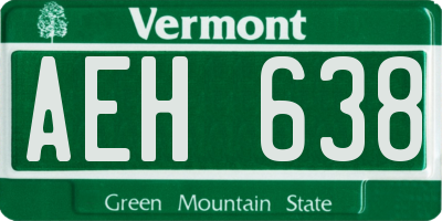 VT license plate AEH638