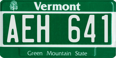 VT license plate AEH641