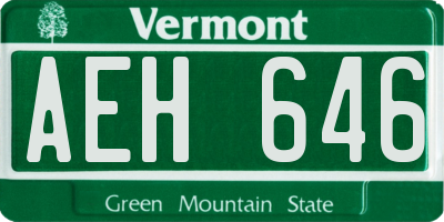 VT license plate AEH646