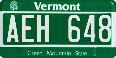 VT license plate AEH648
