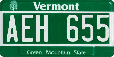 VT license plate AEH655