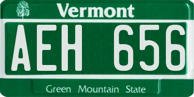 VT license plate AEH656