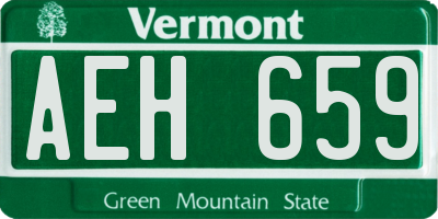 VT license plate AEH659