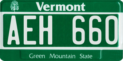 VT license plate AEH660