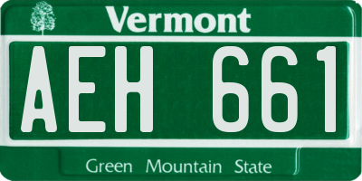 VT license plate AEH661