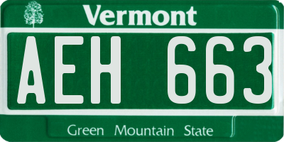 VT license plate AEH663