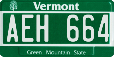 VT license plate AEH664
