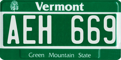 VT license plate AEH669