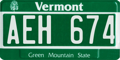 VT license plate AEH674