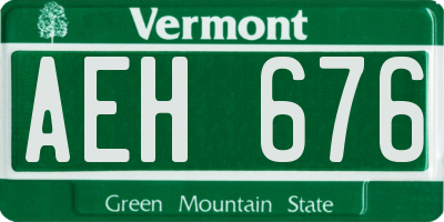 VT license plate AEH676