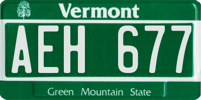 VT license plate AEH677
