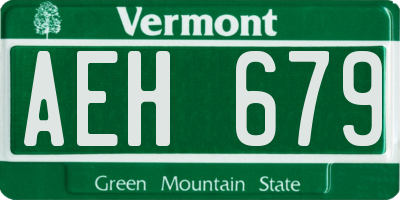 VT license plate AEH679