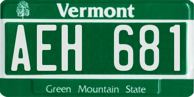 VT license plate AEH681