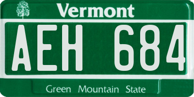 VT license plate AEH684