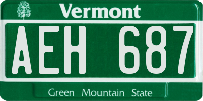 VT license plate AEH687