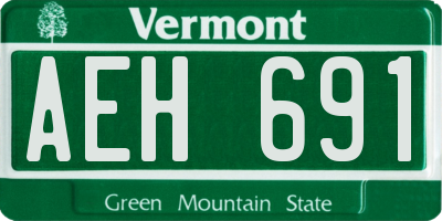 VT license plate AEH691