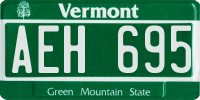 VT license plate AEH695