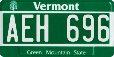 VT license plate AEH696