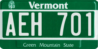 VT license plate AEH701