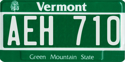 VT license plate AEH710